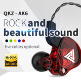 Original QKZ AK6 Copper Driver HiFi Wired Earphone Race Sport Headphone Bass Stereo Headset Music Earbuds 3.5MM In Ear With Mic