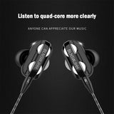 0407GG High Quality 3.5mm In Ear Earphones Wired Headset For Computer Dual Drive Stereo Sport Earbuds With Mic for iPhone for Samsung