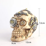 0709BA Resin Skeleton Human Skull Sculpture Key Storage Hook Wall Mount Desk Ornament Statue Living Room Sets For Halloween Party Decor