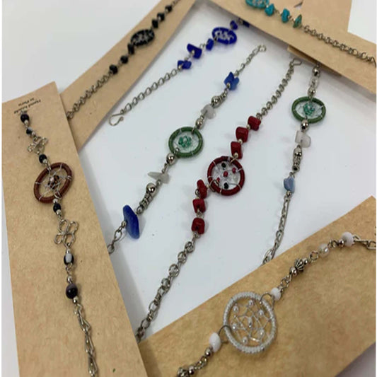 Dream Catcher Beaded Stone Bracelets | Handmade Bohemian Jewelry