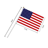 5pcs USA Stick Flag, American US 5x8 inch HandHeld Mini Flag ensign 30cm Pole United States Hand Held Stick Flags banner