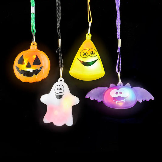 Best Wholesale 2" Halloween Flashing Fun Necklace For Kids & Toddlers- Assorted