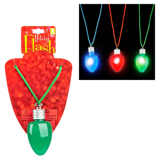Light-Up Christmas Bulb Necklace- {Sold By Dozen= $24.99}