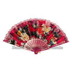 Wholesale Beautiful Flower Design Lace Oriental Hand Fans - Assorted