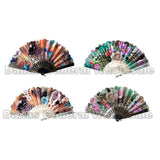 Bulk Flower Design Oriental Hand Fans - Assorted