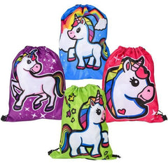 Unicorn Drawstring Backpack In Bulk- Assorted