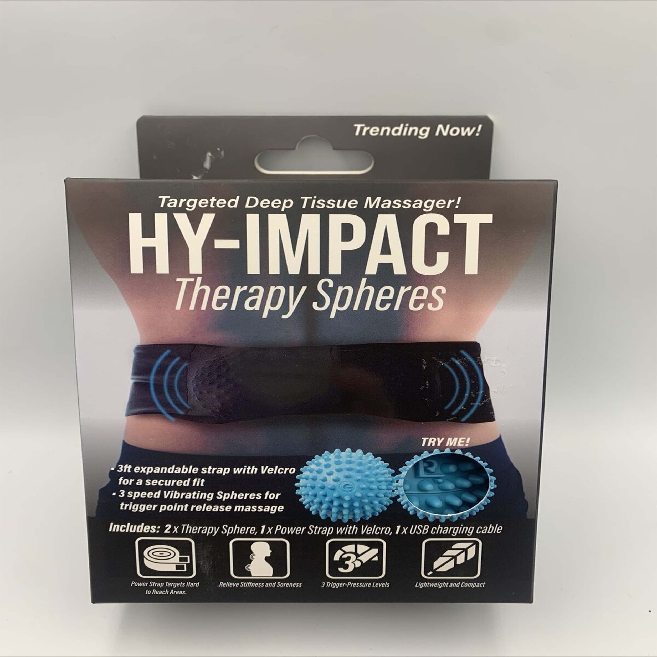 Hy-Impact 3 Speed Vibrating Massage Therapy Spheres with Expandable Strap Targeted Muscle Relief (MOQ-6) Hy-Impact 3 Speed Vibrating Massage Therapy Spheres with Expandable Strap Targeted Muscle Relief (MOQ-6)