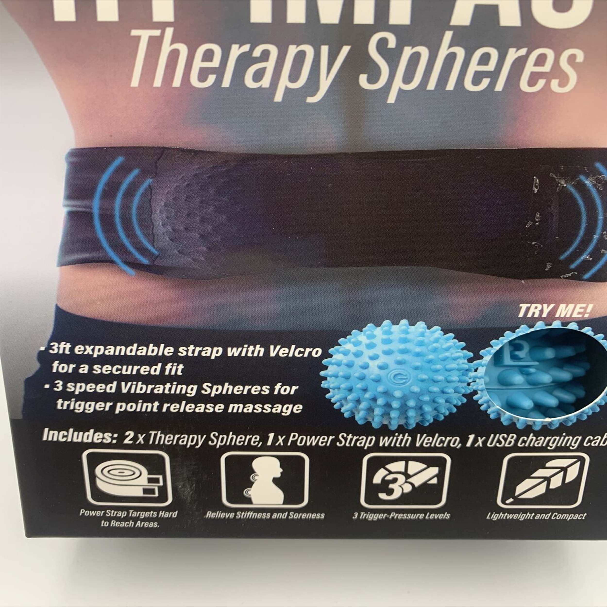 Hy-Impact 3 Speed Vibrating Massage Therapy Spheres with Expandable Strap Targeted Muscle Relief (MOQ-6) Hy-Impact 3 Speed Vibrating Massage Therapy Spheres with Expandable Strap Targeted Muscle Relief (MOQ-6)