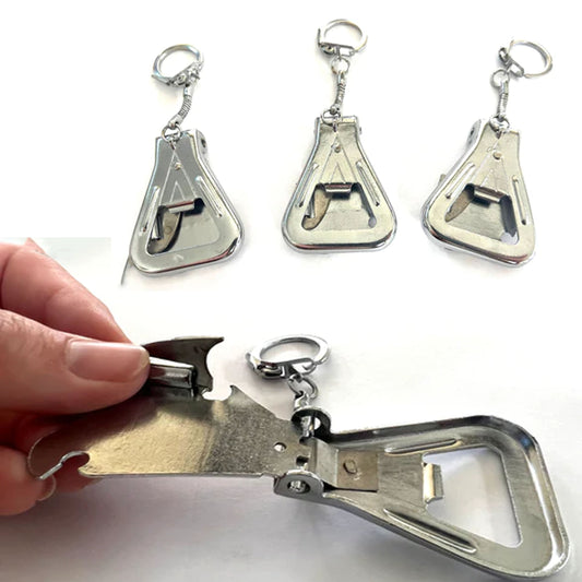 New Silver Bottle Opener / Can Opener Keychain - Practical & Portable (Sold By Dozen)