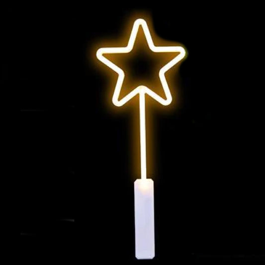 Neon Star  Light Up 18 Inch  Wand With Thick Handle For Kids (Sold By Dozen)