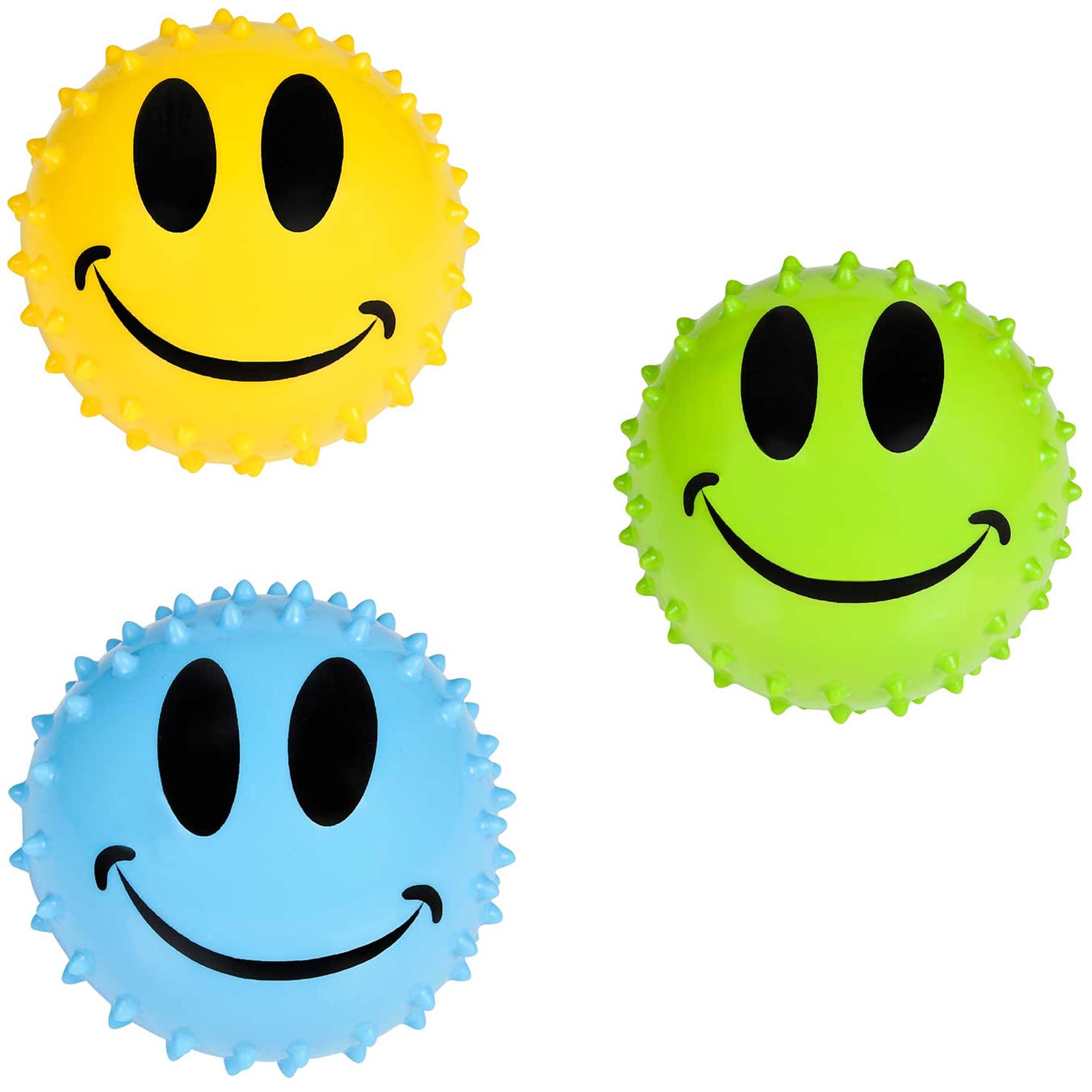 Wholesale New Smile Face Theme Knobby Balls Kids Toys - Assorted (MOQ 12 Pack)