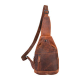 Unisex Sing Genuine Leather Crossbody & Chest Backpacks For Everyday Travelling