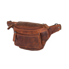 Unisex Genuine Leather Waist, Shoulder & Messenger Crossbody Belt Bag For Outdoor Travelling