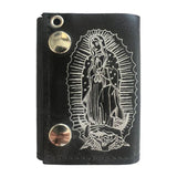 Wholesale Silver Print Guadalupe Mary Trifold Leather Wallets with Chain  Stylish With Accessory