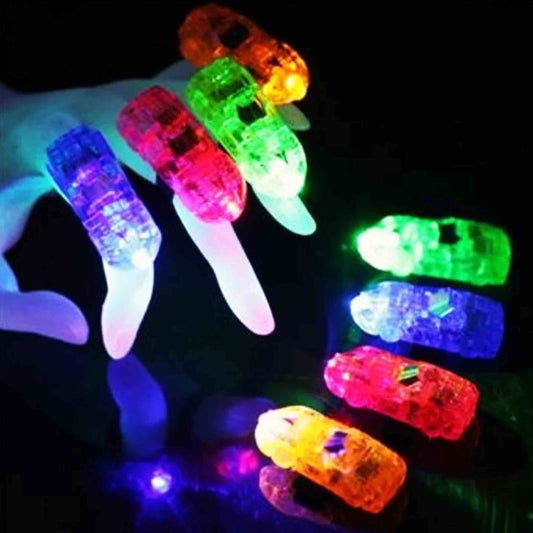 Bulk Flashing Light Up Finger Rings - Pack of 4