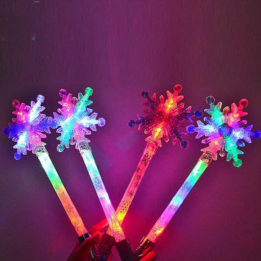 Snowflake Stick Light Up Snowflake Magic LED Wands (Sold By Dozen)