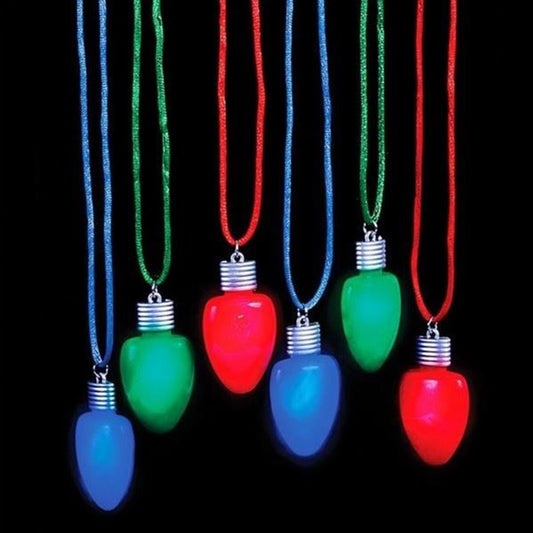 Light-Up Christmas Bulb Necklace (Sold by dozen)
