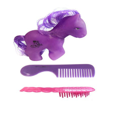 Lovely Pony Playset Pack of 4 Brushing Pony, Brush and Comb Set Assorted Colors (MOQ-12)