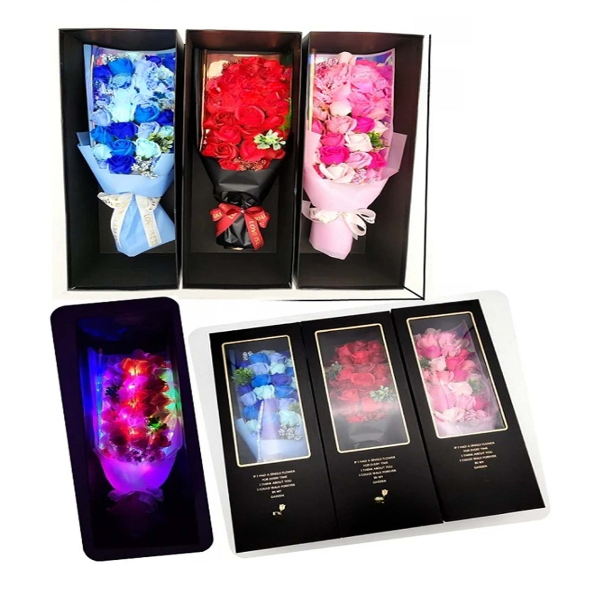 Lite Up Rose Gift Box -(Sold By 3 PCS =$99.99)