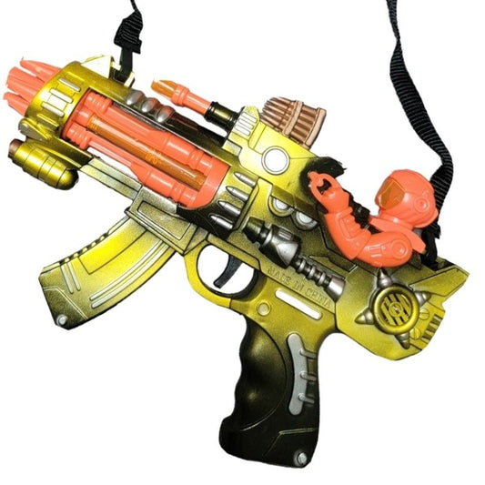 Wholesale New Battery Operated Robot Rotating Fire Machine Gun - Action-Packed Toy (Sold By Piece)