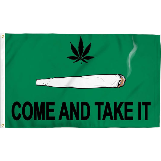 New Come Take It Pot/Marijuana 3 x 5-Foot Flag - Make a Bold Statement (Sold By Piece)