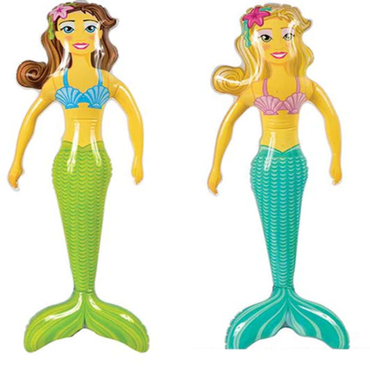 Wholesale Mermaid 36-Inch Inflatable Toy Assorted Colors, Beautiful Mermaid Design ( sold by dozen/piece )