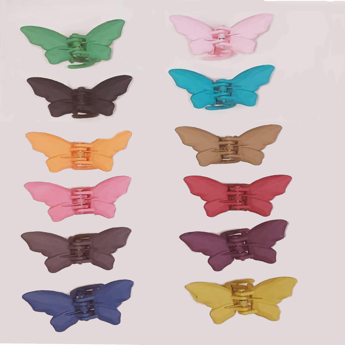 Wholesale Matte Solid Color Butterfly Crab Hair Claw Clips (Sold by DZ)