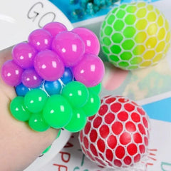 Wholesale Mesh Squishy Stress Relief Squeeze Grape Balls Toy (Sold By - 144 Piece)