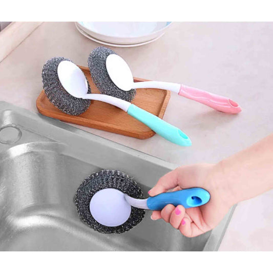 Wholesale Metal Scrubber with Handle For Kitchen Accessories