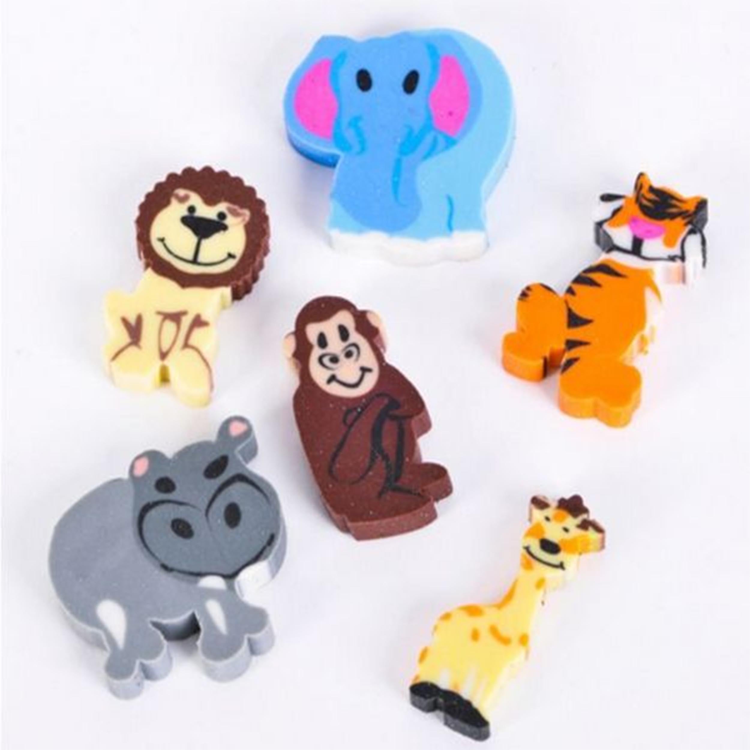 Wholesale Mini Zoo Erasers, 1" Each - Safari Animals Assorted (Sold By -144 PCS)