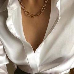 New Bold Necklace Gold Plated Chain Necklace Party & Gift For Women's