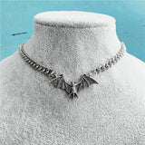 Wholesale Gothic Metal Bat Choker Necklace - Dark & Stylish Statement Jewelry