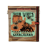 Wholesale New Stylish Train Wreck Printed Burlap Material Storage Bag