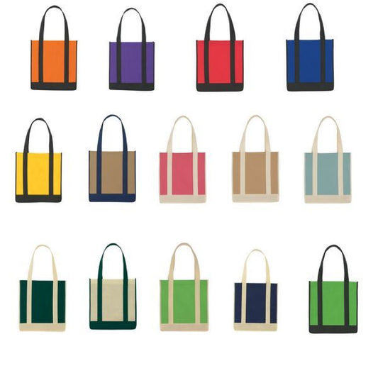 Non Woven Two Tone Tote Bag In Bulk- Assorted