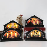 Halloween Decorative Lights Artificial Retro Led Luminous House Three Candle Light Atmosphere Layout Props Pumpkin Lamp