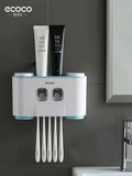 Ecoco Toothpaste Toothbrush Rack Automatic Toothpaste Dispenser Suction Wall For Home Press Fantastic Squeezing Tool Suit