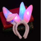 TA1510 Luminous Stuffed Rabbit Ears Halloween Luminous Hair Accessories