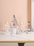 Mediterranean Sailing Model Living Room Office Desktop Wooden Boat Decoration Birthday Cake Decoration