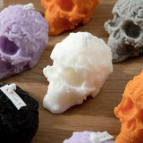 2907BA Good-looking Art Carving Skull Bone Shape Aromatherapy Candle Funny Halloween Horror Atmosphere Decoration Ornaments