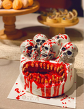 1707BA Internet Celebrity Halloween Spoof Skull Cake Decorative Ornaments Halloween Party Cake Inserting Card Plug-in