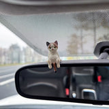 Cat Car Screen Small Ornaments Car Center Console Display Lying Doll Car Interior Decoration Doll Car Mini