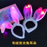 TA1510 Luminous Stuffed Rabbit Ears Halloween Luminous Hair Accessories