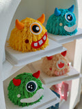 0709BA Halloween Internet Celebrity Baking Cake Topper Decoration Cute Eyes Little Monster Mouth Monster Party Dessert Plug-in