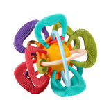 Manhattan Hand Ball Silicone Biteable Baby Toys 0-1 Years Old Baby Teether Molar Rod Grip Rattle 6 Months