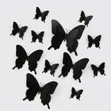 2907BA Black Artificial Butterfly Living Room Gardening Wall Decoration