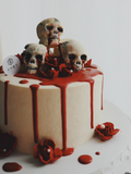 1707BA Internet Celebrity Halloween Spoof Skull Cake Decorative Ornaments Halloween Party Cake Inserting Card Plug-in