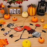 2907BA Haobei Cross-Border New Arrival Halloween Decorations Wooden Pumpkin Pendant Atmosphere Layout Ghost Bat Party Ornaments