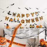 Halloween Decorations Hanging Flag Latte Art Spider Web Kindergarten Is Right Wansheng Theme Party Atmosphere Scene Layout