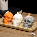 2907BA Good-looking Art Carving Skull Bone Shape Aromatherapy Candle Funny Halloween Horror Atmosphere Decoration Ornaments