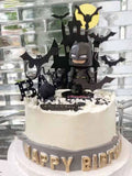 1807BA Halloween Castle Bat Birthday Cake Decorations Topper for Baking Hero Inserts Kids Dessert Bar Dress up